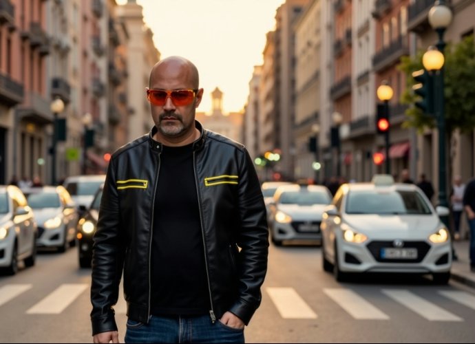 JAQ74 en una calle al atardecer
